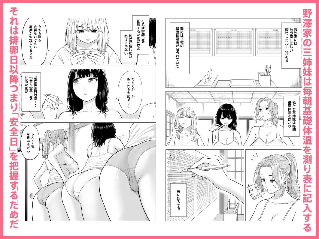 お義父さんの性欲処理は私たち三姉妹のもちまわりっ サンプル画像2 安全日管理シーン